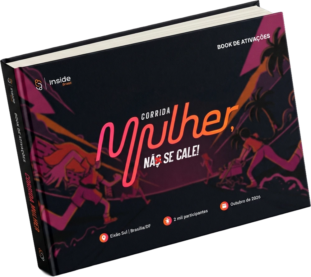 Capa do Book de Ativações — Corrida Mulher, Não Se Cale!